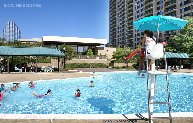 Swimming pool and lifeguard